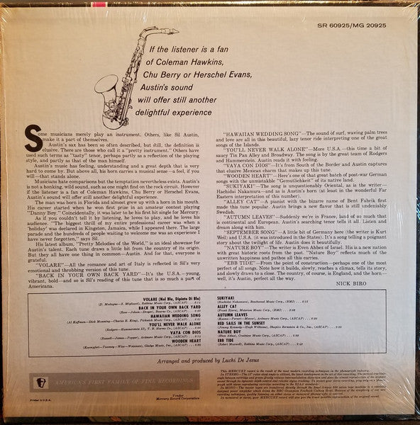 Sil Austin : Plays Pretty Melodies Of The World (LP)