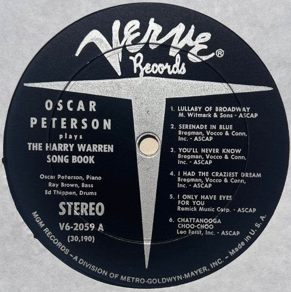 Oscar Peterson : Oscar Peterson Plays The Harry Warren And Vincent Youmans Song Books (LP, Album, RE)