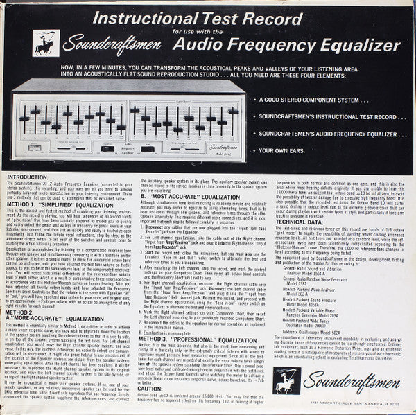 Unknown Artist : Instructional Test Record (LP)