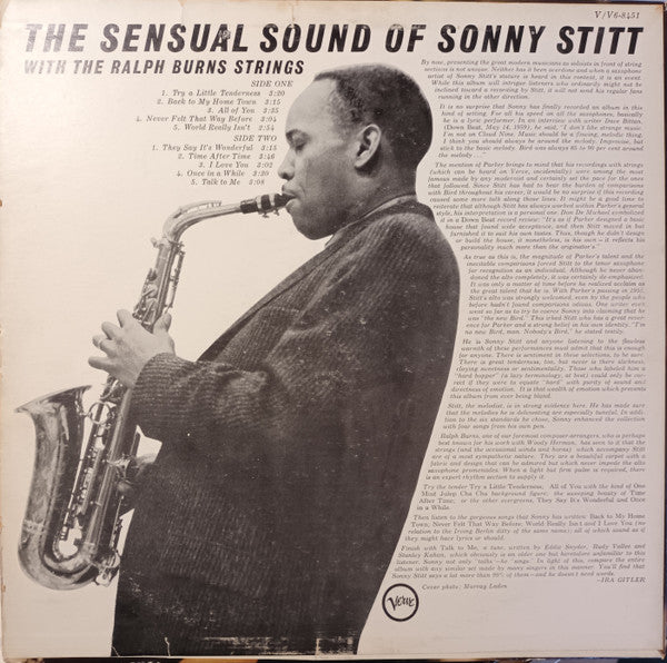 Sonny Stitt With The Ralph Burns Strings : The Sensual Sound Of Sonny Stitt (LP, Album, Mono)