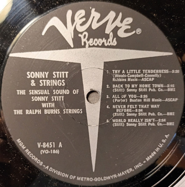 Sonny Stitt With The Ralph Burns Strings : The Sensual Sound Of Sonny Stitt (LP, Album, Mono)