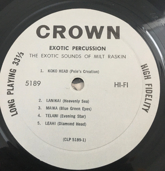 Milt Raskin : Exotic Percussion (LP, Album, RE)