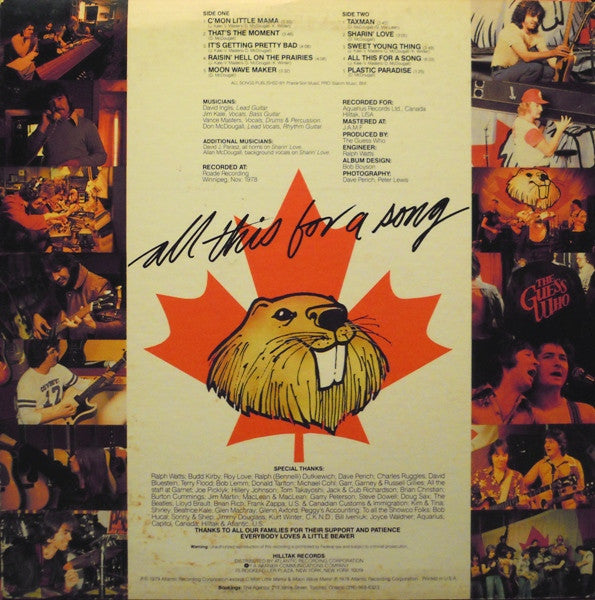 The Guess Who : All This For A Song (LP, Album, Mon)