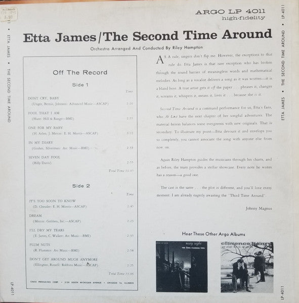 Etta James : The Second Time Around (LP, Mono)