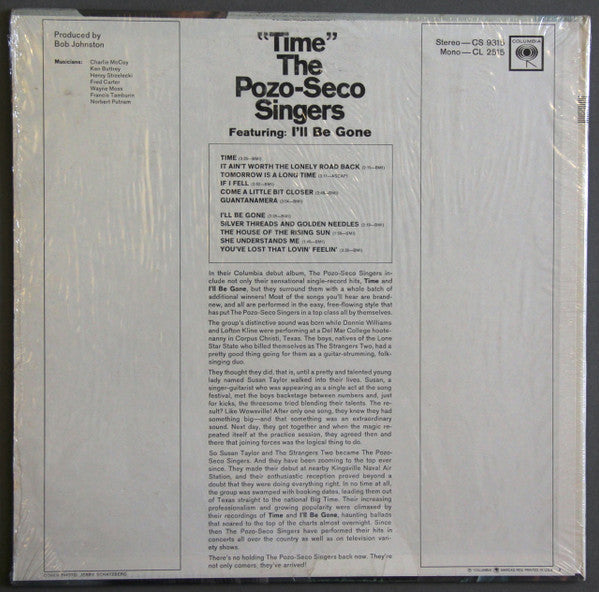 The Pozo-Seco Singers : Time (LP, Album, Mono)