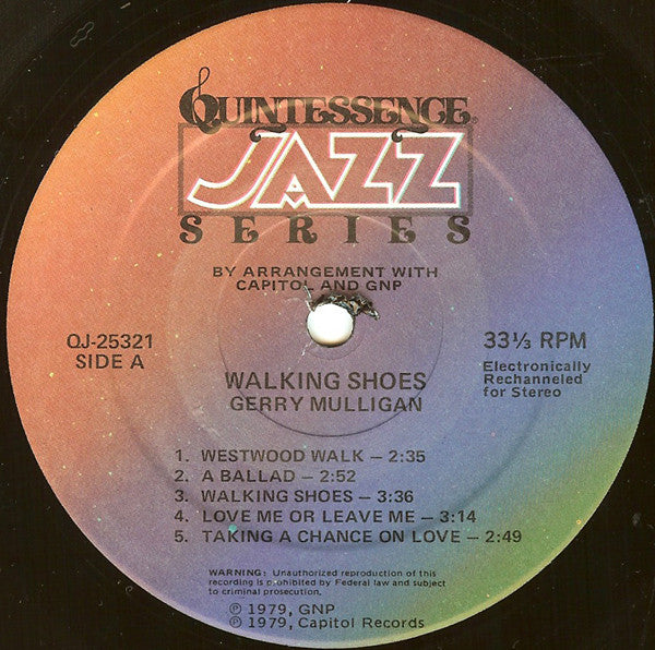 Gerry Mulligan Tentette & Gerry Mulligan Quartet : Walking Shoes (LP, RE)