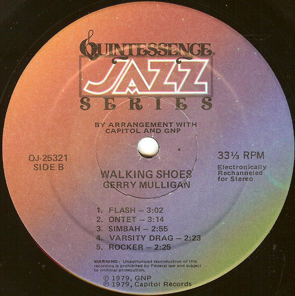Gerry Mulligan Tentette & Gerry Mulligan Quartet : Walking Shoes (LP, RE)