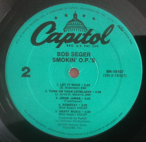 Bob Seger : Smokin' O.P.'S (LP, Album, RE, Spe)