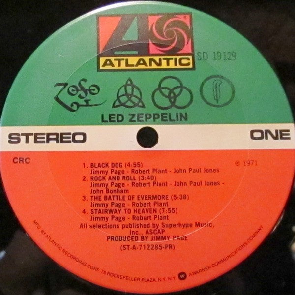 Led Zeppelin : Untitled (LP, Album, Club, RE, PR )