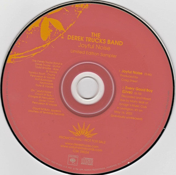 The Derek Trucks Band : Joyful Noise (CD, Ltd, Promo, Smplr)