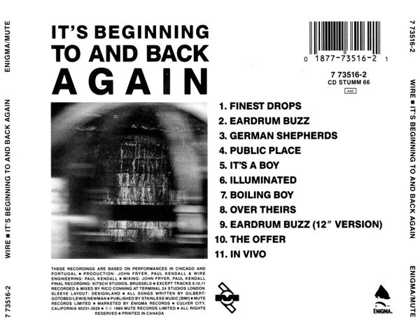 Wire : It's Beginning To And Back Again (CD, Album)
