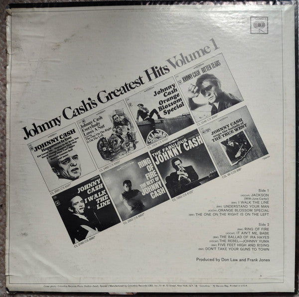 Johnny Cash : Johnny Cash's Greatest Hits (Volume 1) (LP, Comp, Ter)