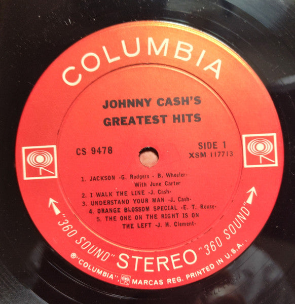 Johnny Cash : Johnny Cash's Greatest Hits (Volume 1) (LP, Comp, Ter)