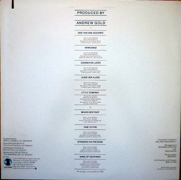 Andrew Gold : Whirlwind (LP, Album, Spe)