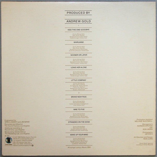 Andrew Gold : Whirlwind (LP, Album, Promo, SP )