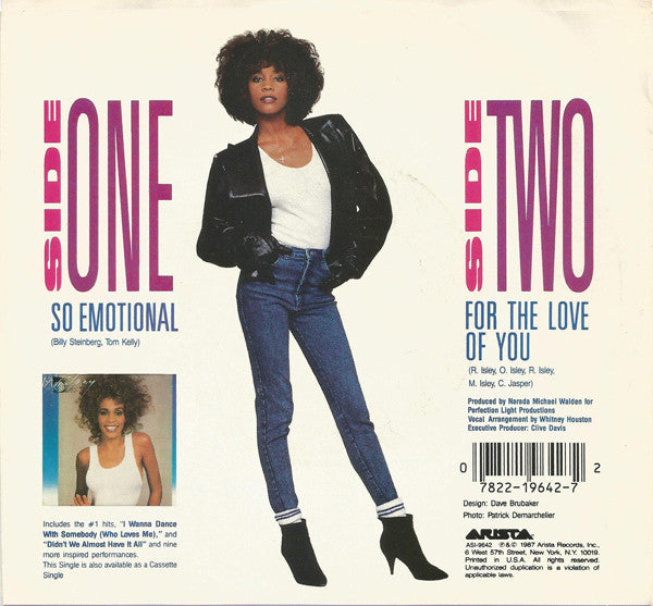 Whitney Houston : So Emotional (7", Single, Spe)