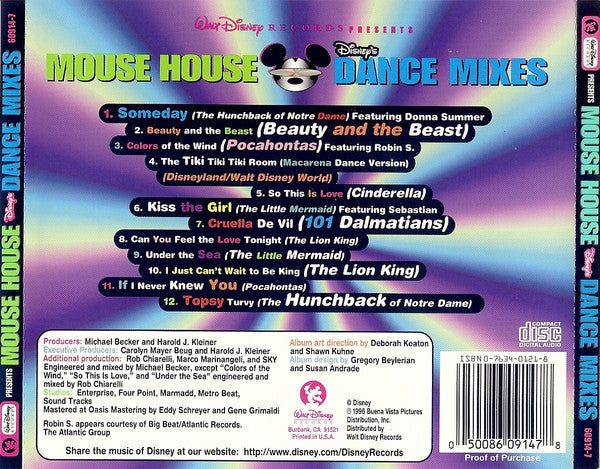 Various : Mouse House: Disney's Dance Mixes (CD, Album)