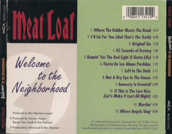 Meat Loaf : Welcome To The Neighborhood (CD, Album)