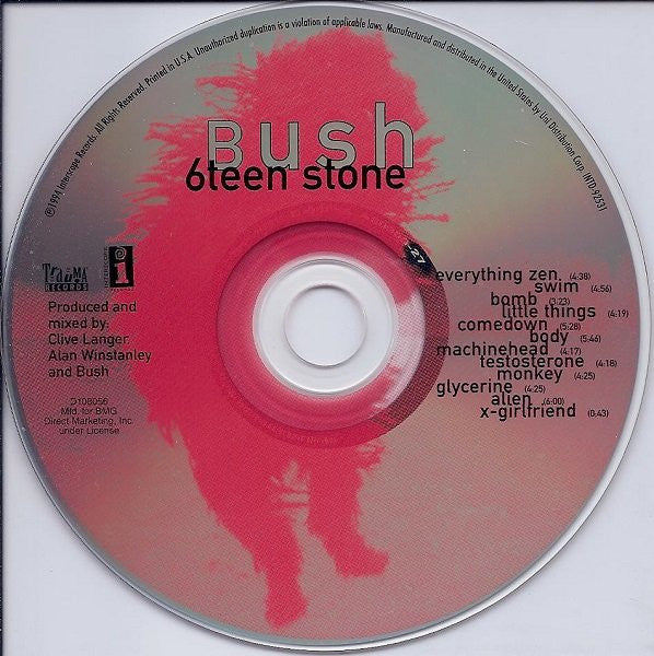 Bush : Sixteen Stone (CD, Album, Club, RE, Cin)