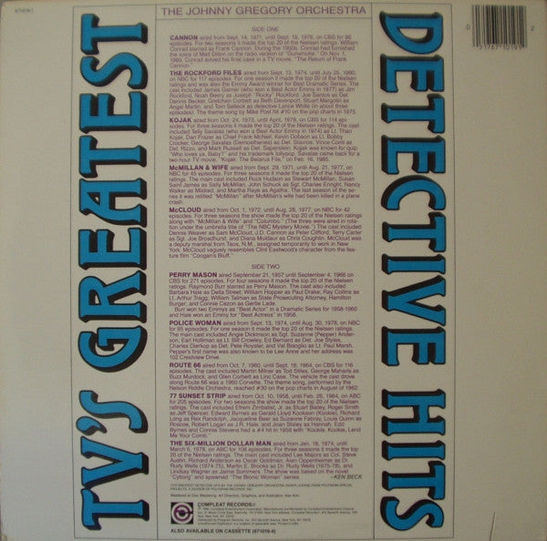 John Gregory And His Orchestra : TV's Greatest Detective Hits (LP, Album)