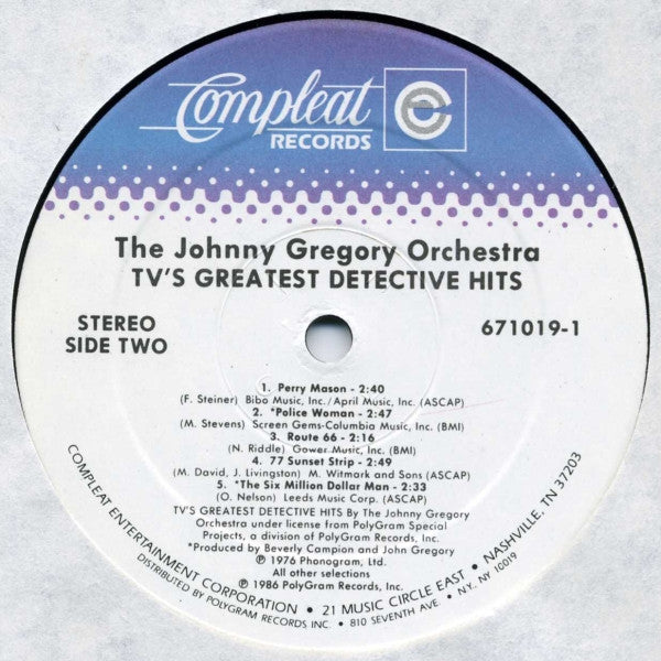John Gregory And His Orchestra : TV's Greatest Detective Hits (LP, Album)