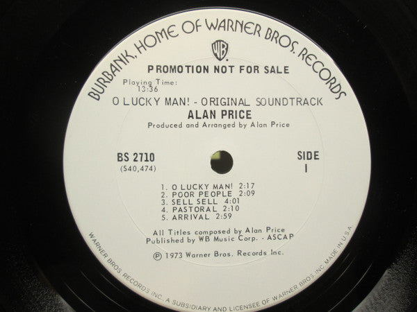 Alan Price : O Lucky Man! - Original Soundtrack (LP, Album, Promo, Gat)