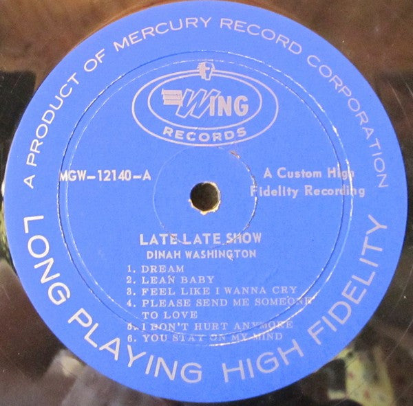 Dinah Washington : Late Late Show (LP, Comp, Mono)