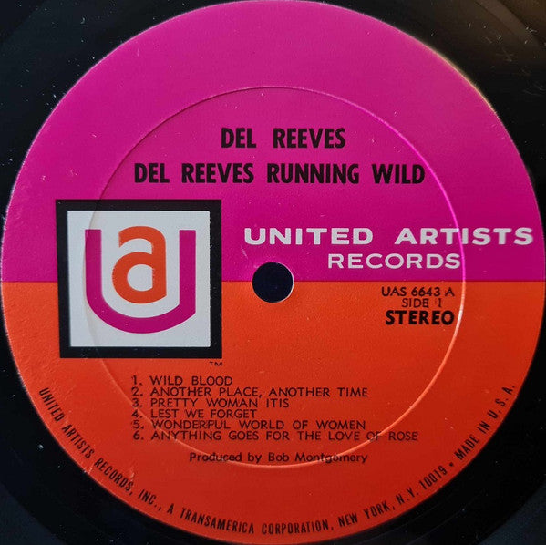 Del Reeves : Running Wild (LP, Album)