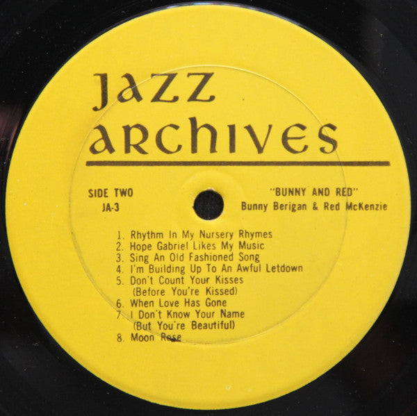 Bunny Berigan - Red McKenzie And The Mound City Blue Blowers : Bunny And Red (LP, Comp, Son)