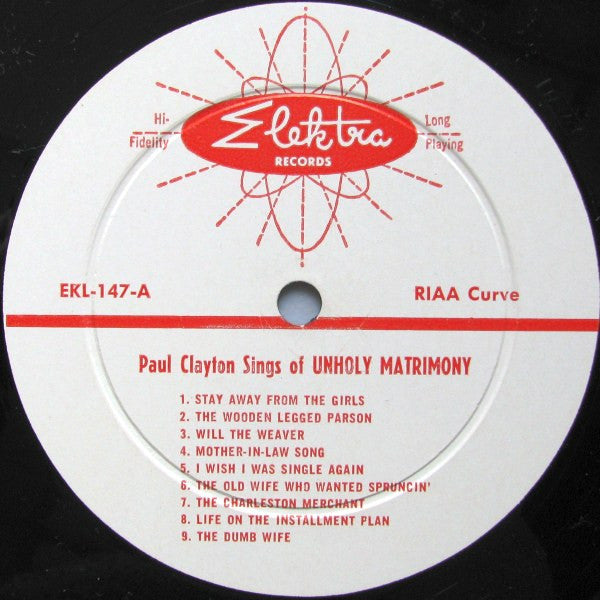 Paul Clayton (2) : Paul Clayton Sings Unholy Matrimony (LP, Mono)