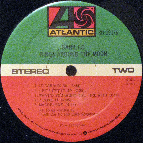 Carillo (2) : Rings Around The Moon (LP, Album, Ric)