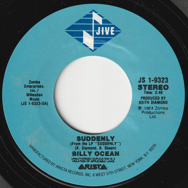 Billy Ocean : Suddenly (7", Single, Styrene, Ind)