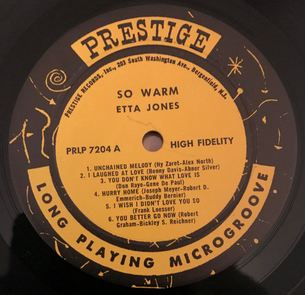 Etta Jones And Strings : So Warm (LP, Album, Mono)