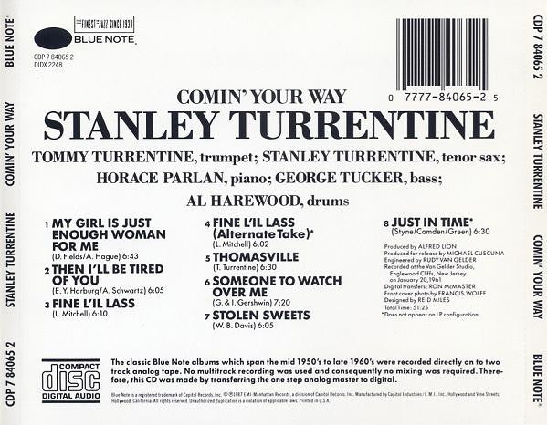 Stanley Turrentine : Comin' Your Way (CD, Album, Ltd, RE)