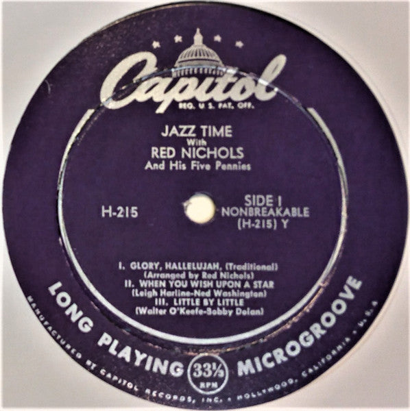 Red Nichols And His Five Pennies : Jazz Time With Red Nichols (10")
