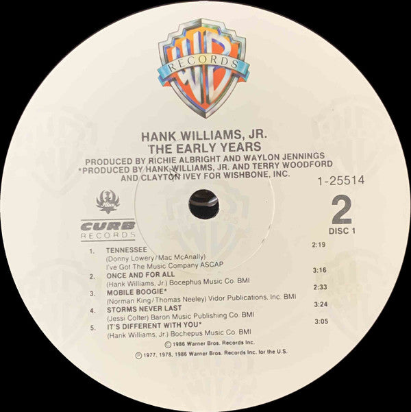 Hank Williams Jr. : The Early Years (2xLP, Comp, All)