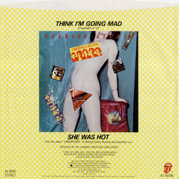 The Rolling Stones : She Was Hot (7", Spe)