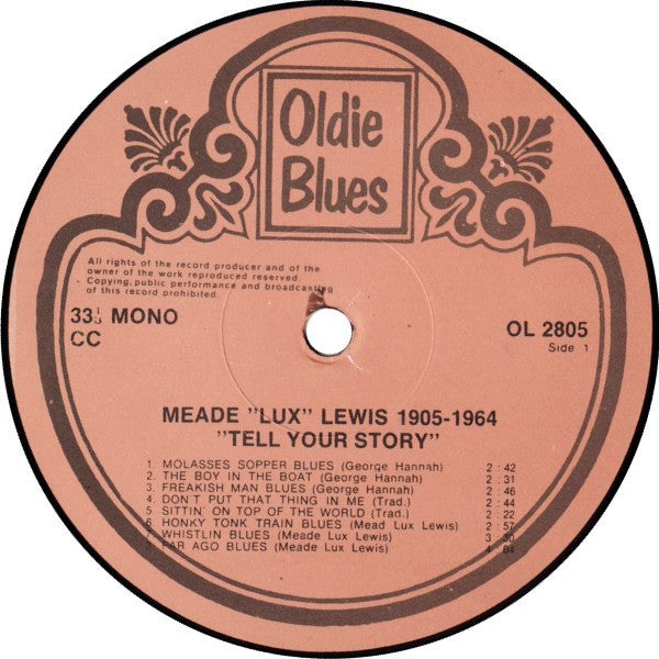Meade "Lux" Lewis : Tell Your Story (LP, Comp, Mono)