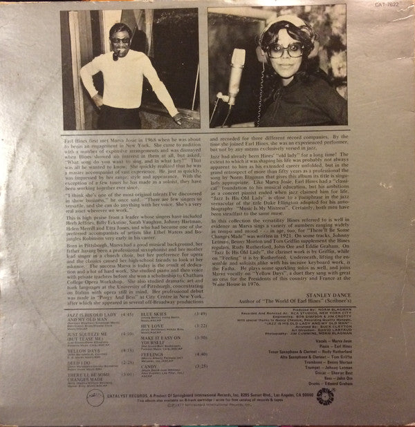 Earl Hines and Marva Josie : Jazz Is His Old Lady... And My Old Man (LP, Album)
