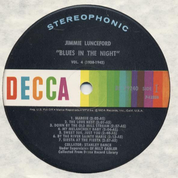 Jimmie Lunceford : Blues In The Night Vol. 4 (1938-1942) (LP, Comp)