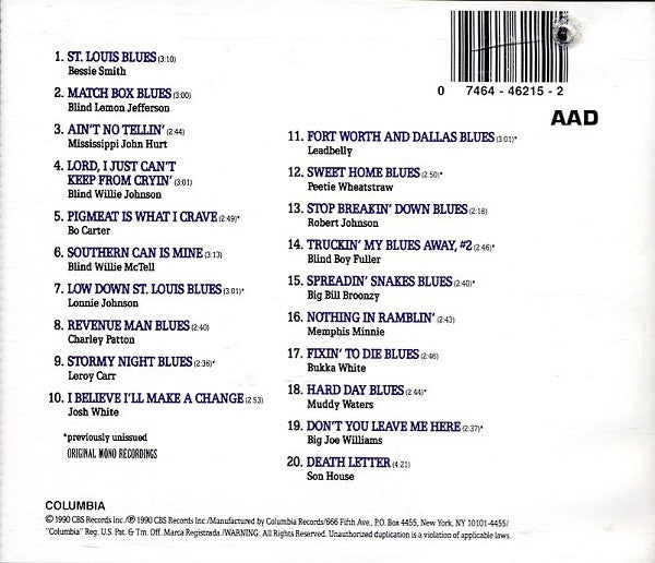 Various : Legends Of The Blues: Volume 1 (CD, Comp)