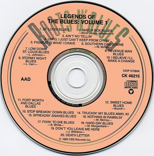Various : Legends Of The Blues: Volume 1 (CD, Comp)