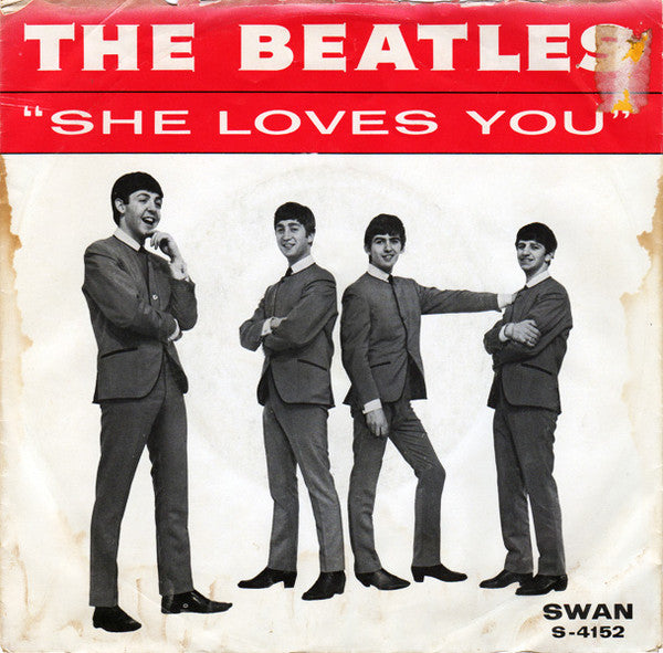 The Beatles : She Loves You (7", Single, Bla)