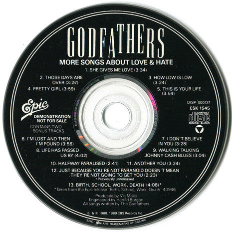The Godfathers : More Songs About Love & Hate (CD, Album, Promo)