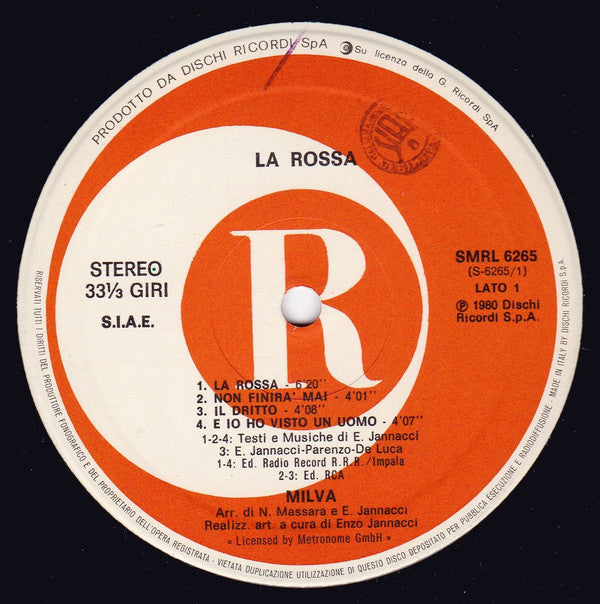 Milva : La Rossa (LP, Album)