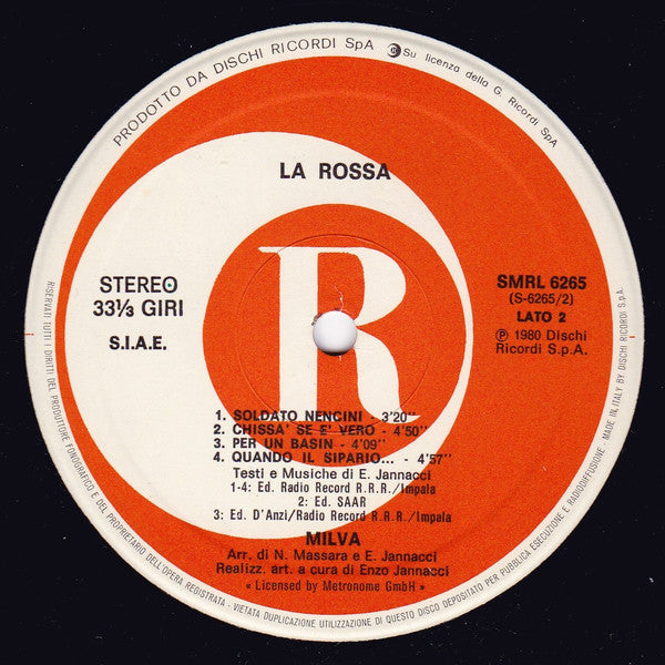 Milva : La Rossa (LP, Album)