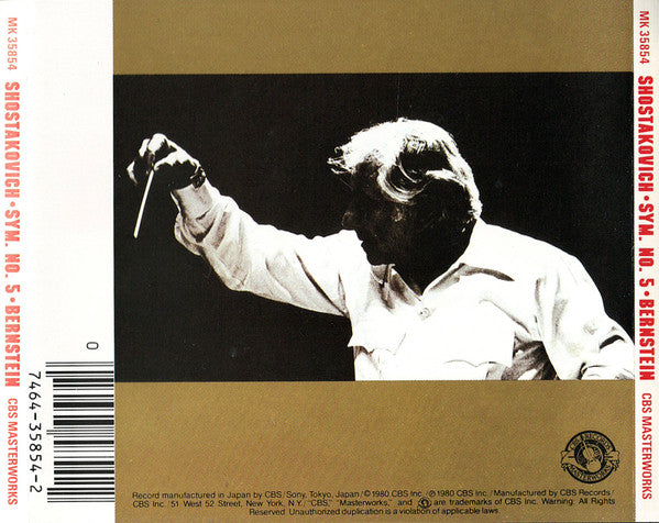 Dmitri Shostakovich - Leonard Bernstein, New York Philharmonic : Symphony No. 5 (CD, Album, RE)