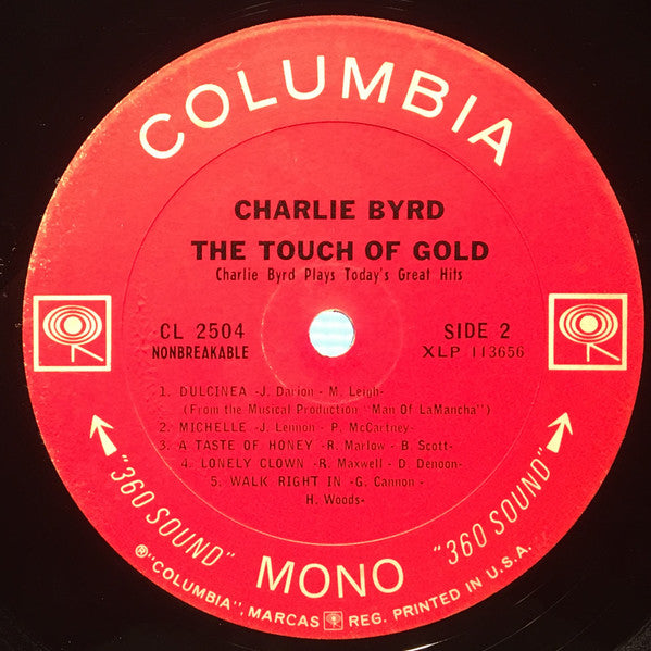 Charlie Byrd : The Touch Of Gold (Charlie Byrd Plays Today's Great Hits) (LP, Album, Mono)