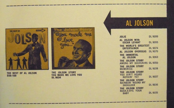 Al Jolson : The Jolson Story "Rock-A-Bye Your Baby..." (LP, Comp)
