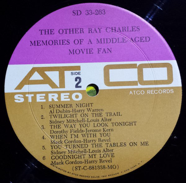 Ray Charles (2) : Memories Of A Middle-Aged Movie Fan (LP, Album)